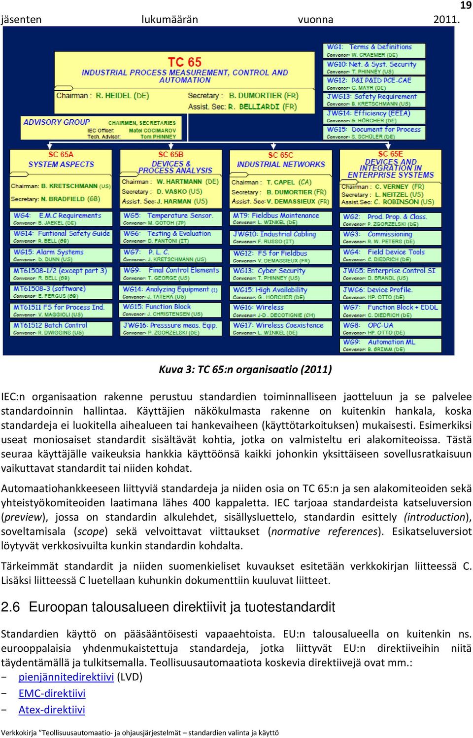 Esimerkiksi useat moniosaiset standardit sisältävät kohtia, jotka on valmisteltu eri alakomiteoissa.