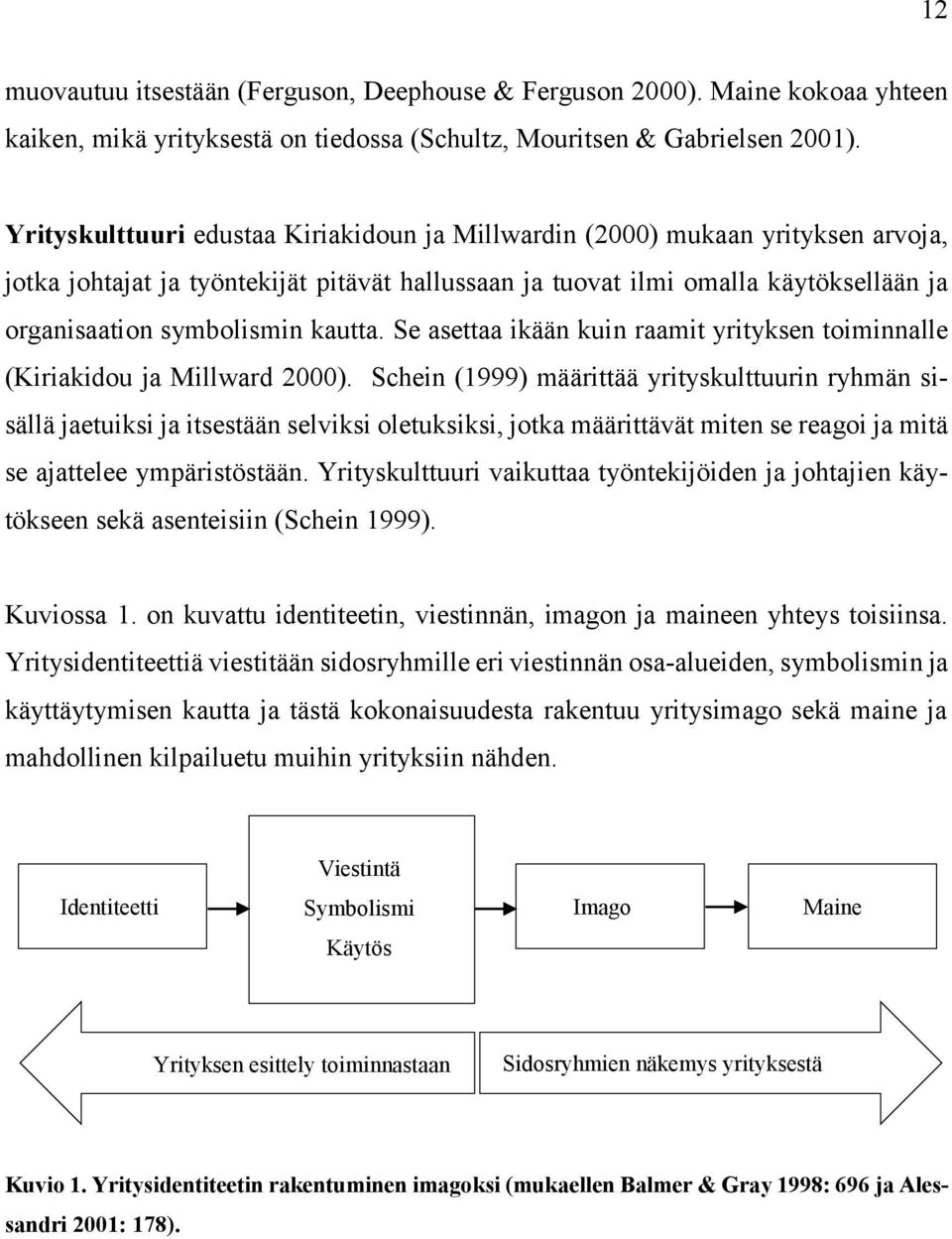 kautta. Se asettaa ikään kuin raamit yrityksen toiminnalle (Kiriakidou ja Millward 2000).