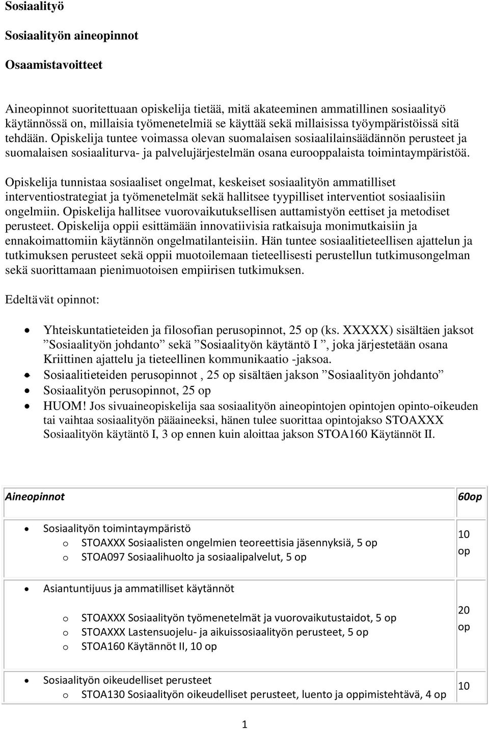 Opiskelija tuntee voimassa olevan suomalaisen sosiaalilainsäädännön perusteet ja suomalaisen sosiaaliturva- ja palvelujärjestelmän osana eurooppalaista toimintaympäristöä.