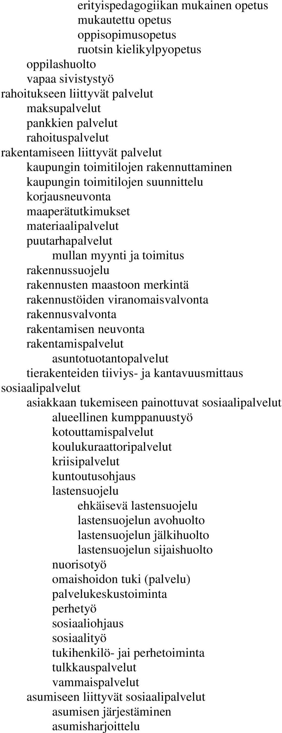 mullan myynti ja toimitus rakennussuojelu rakennusten maastoon merkintä rakennustöiden viranomaisvalvonta rakennusvalvonta rakentamisen neuvonta rakentamispalvelut asuntotuotantopalvelut