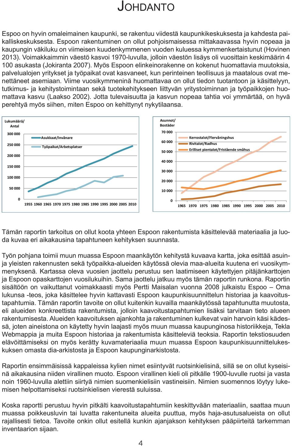 Voimakkaimmin väestö kasvoi 1970-luvulla, jolloin väestön lisäys oli vuosittain keskimäärin 4 100 asukasta (Jokiranta 2007).