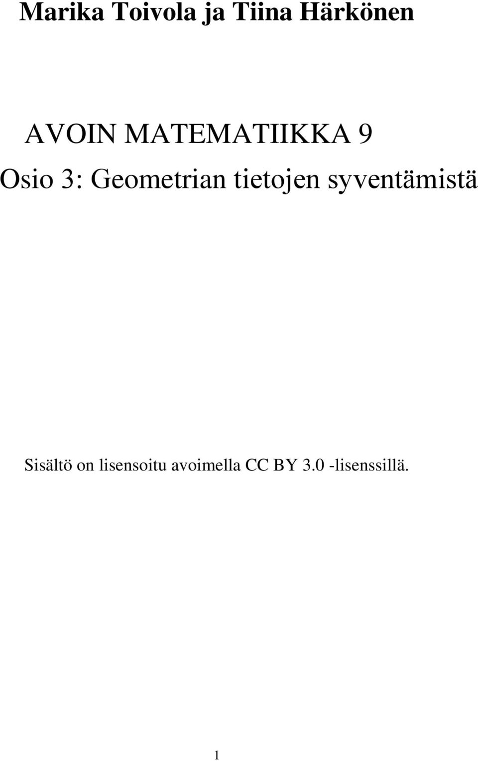 Geometrian tietojen syventämistä