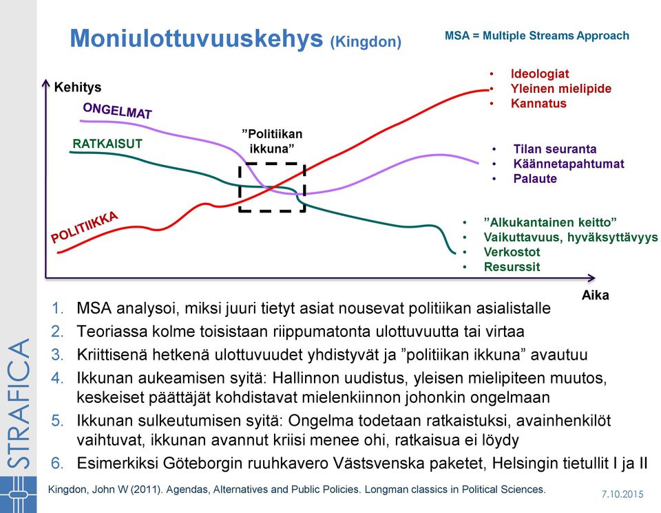 Teoriassa kolme toisistaan riippumatonta ulottuvuutta tai virtaa Alkukantainen keitto Vaikuttavuus, hyväksyttävyys Verkostot Resurssit 3.