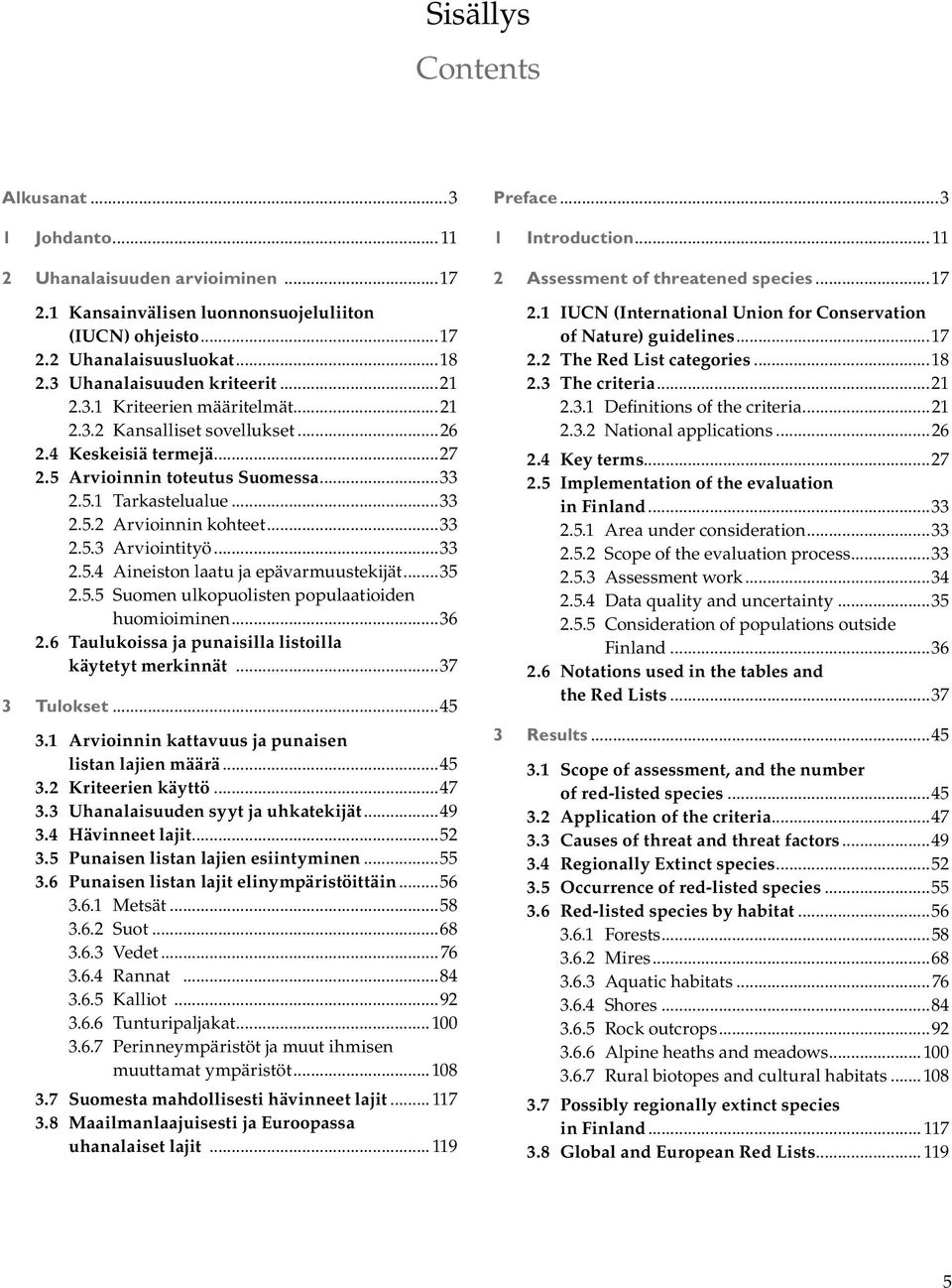 ...5. Tarkastelualue....5. Arvioinnin kohteet....5. Arviointityö....5.4 Aineiston laatu ja epävarmuustekijät...5.5.5 Suomen ulkopuolisten populaatioiden huomioiminen...6.