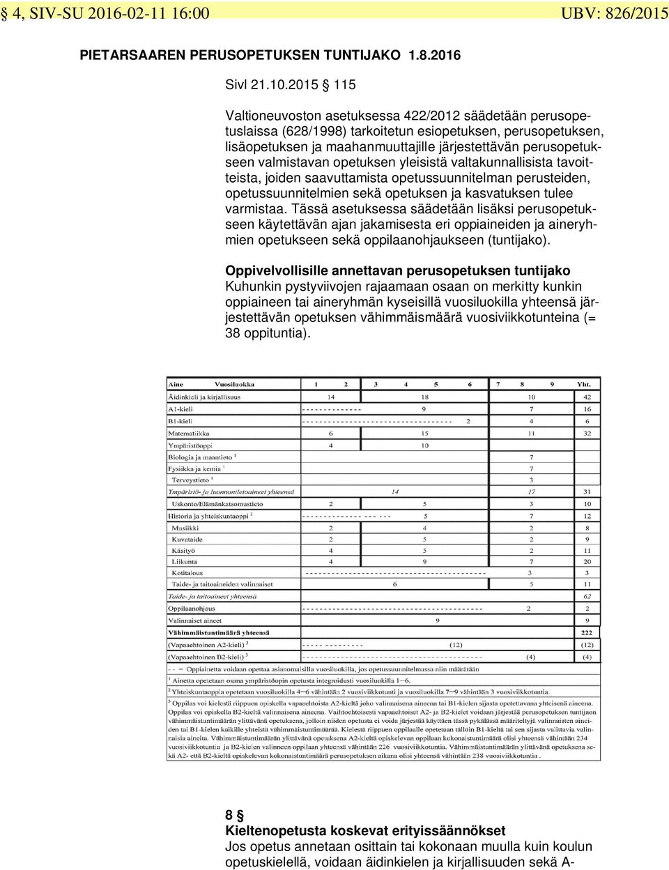 valmistavan opetuksen yleisistä valtakunnallisista tavoitteista, joiden saavuttamista opetussuunnitelman perusteiden, opetussuunnitelmien sekä opetuksen ja kasvatuksen tulee varmistaa.