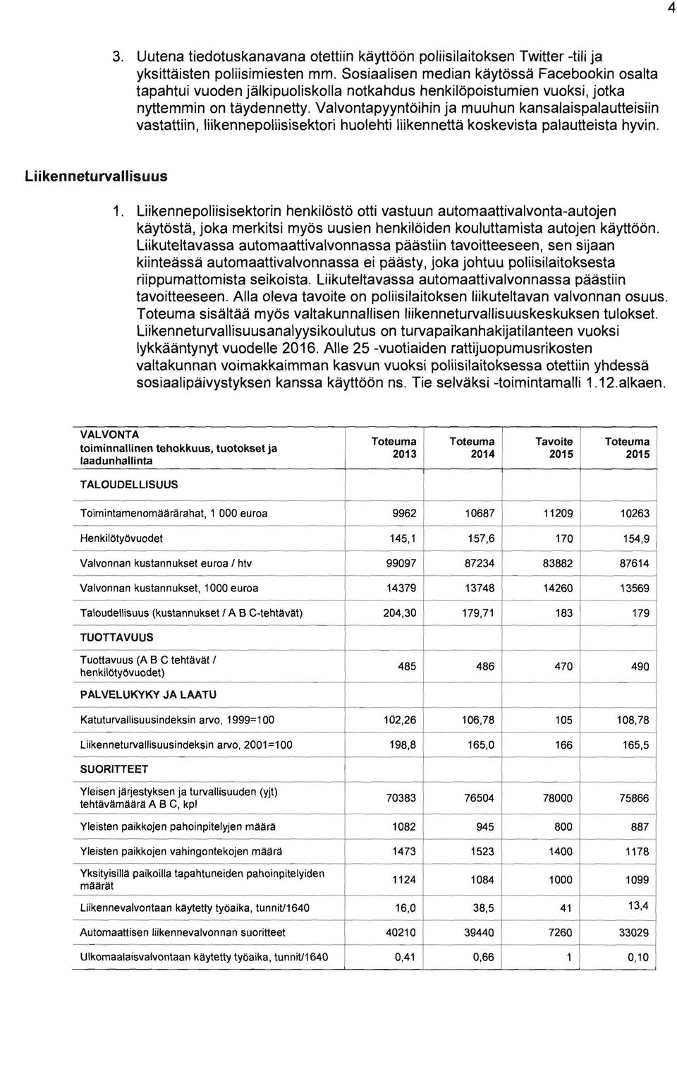 Valvontapyyntöihin ja muuhun kansalaispalautteisiin vastattiin, liikennepoliisisektori huolehti liikennettä koskevista palautteista hyvin. Liikenneturvallisuus 1.