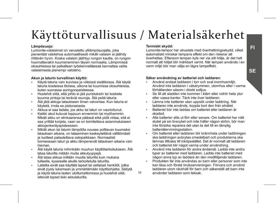 Termiskt skydd: Lumonite-lampor har utrustats med överhettningsskydd, vilket automatiskt minskar lampans effekt om den riskerar att överhettas.