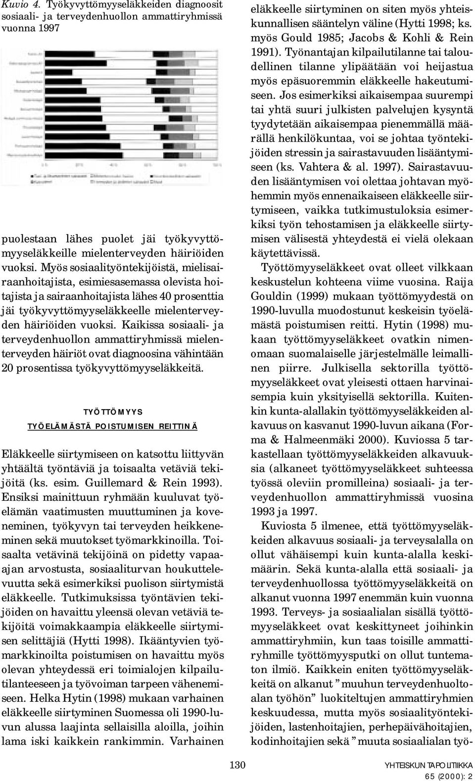 Kaikissa sosiaali- ja terveydenhuollon ammattiryhmissä mielenterveyden häiriöt ovat diagnoosina vähintään 20 prosentissa työkyvyttömyyseläkkeitä.