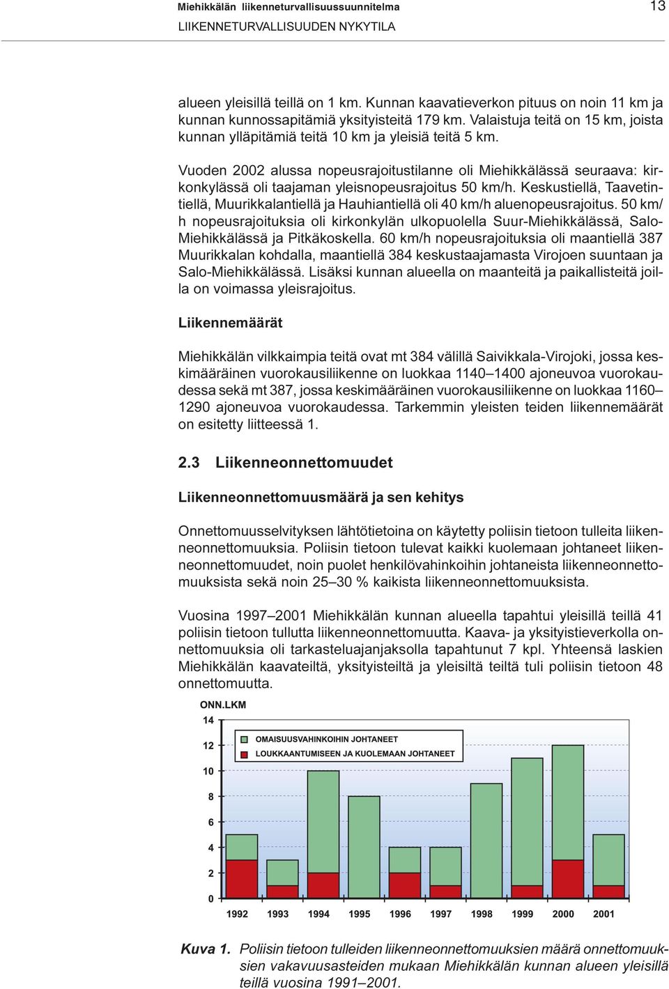 Vuoden 2002 alussa nopeusrajoitustilanne oli Miehikkälässä seuraava: kirkonkylässä oli taajaman yleisnopeusrajoitus 50 km/h.