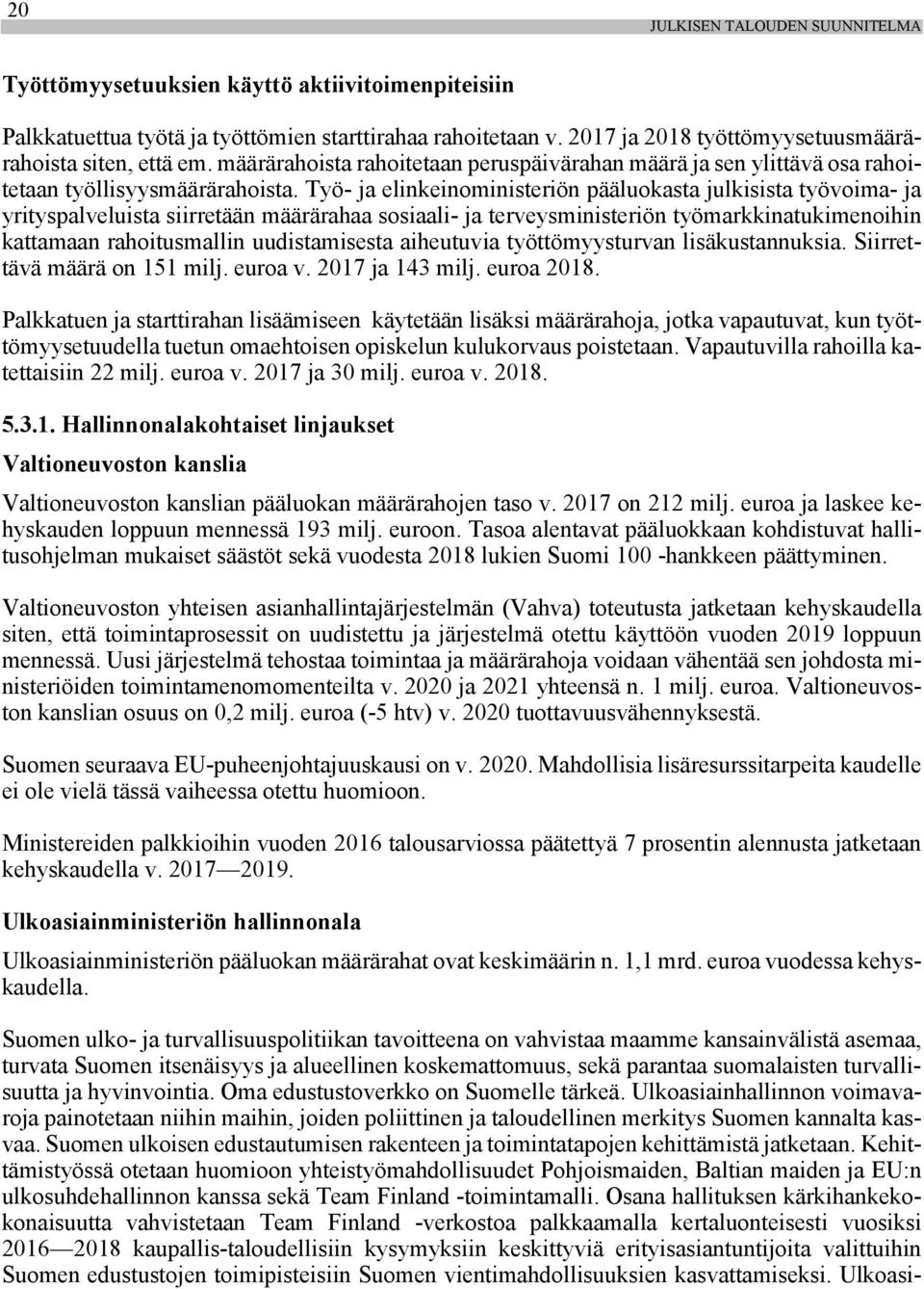 Työ- ja elinkeinoministeriön pääluokasta julkisista työvoima- ja yrityspalveluista siirretään määrärahaa sosiaali- ja terveysministeriön työmarkkinatukimenoihin kattamaan rahoitusmallin