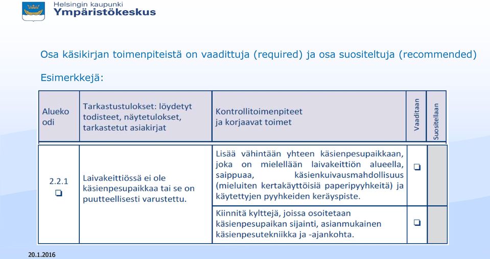 vaadittuja (required) ja