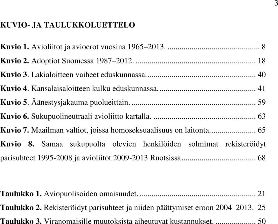 Maailman valtiot, joissa homoseksuaalisuus on laitonta.... 65 Kuvio 8.