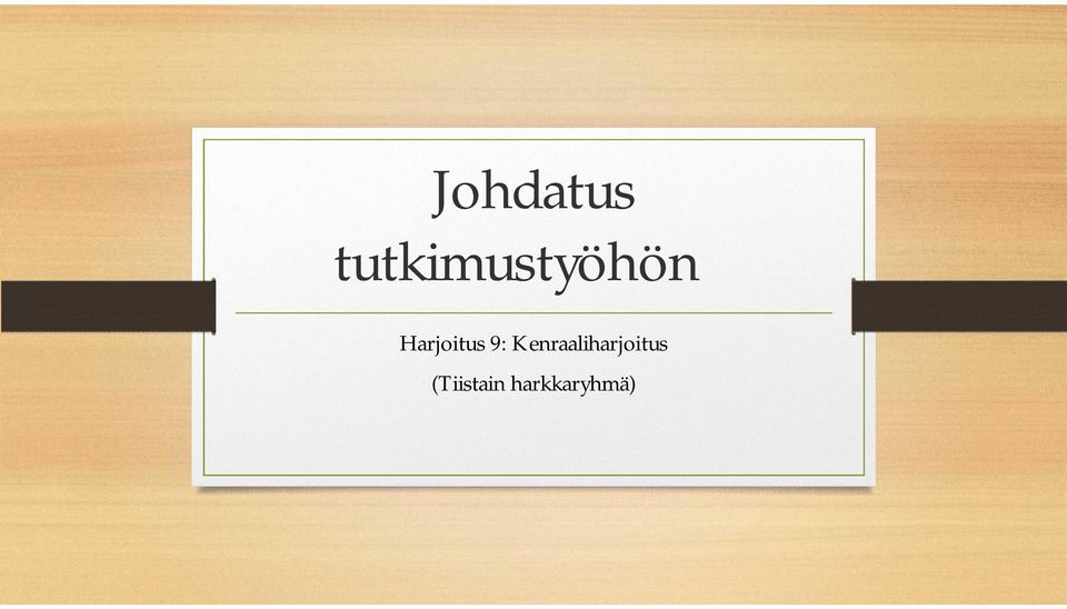 Harjoitus 9: