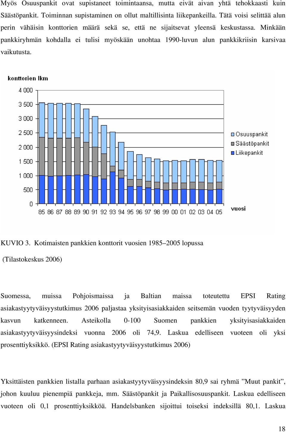 Minkään pankkiryhmän kohdalla ei tulisi myöskään unohtaa 1990-luvun alun pankkikriisin karsivaa vaikutusta. KUVIO 3.