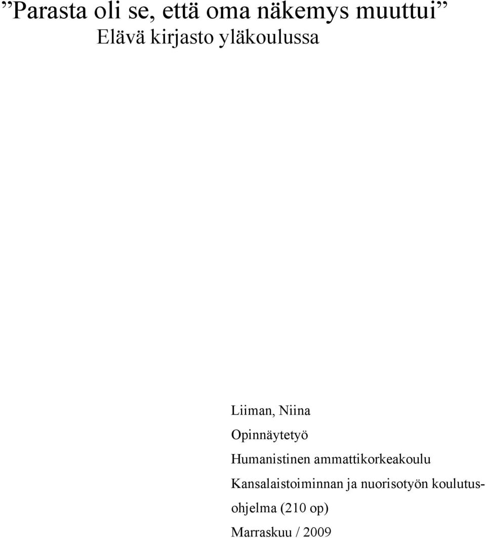 Humanistinen ammattikorkeakoulu Kansalaistoiminnan