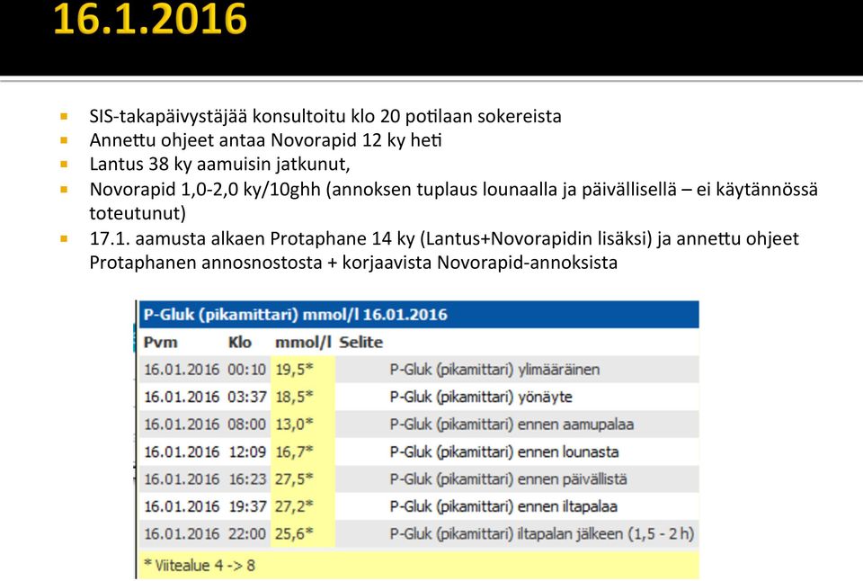 päivällisellä ei käytännössä toteutunut) 17