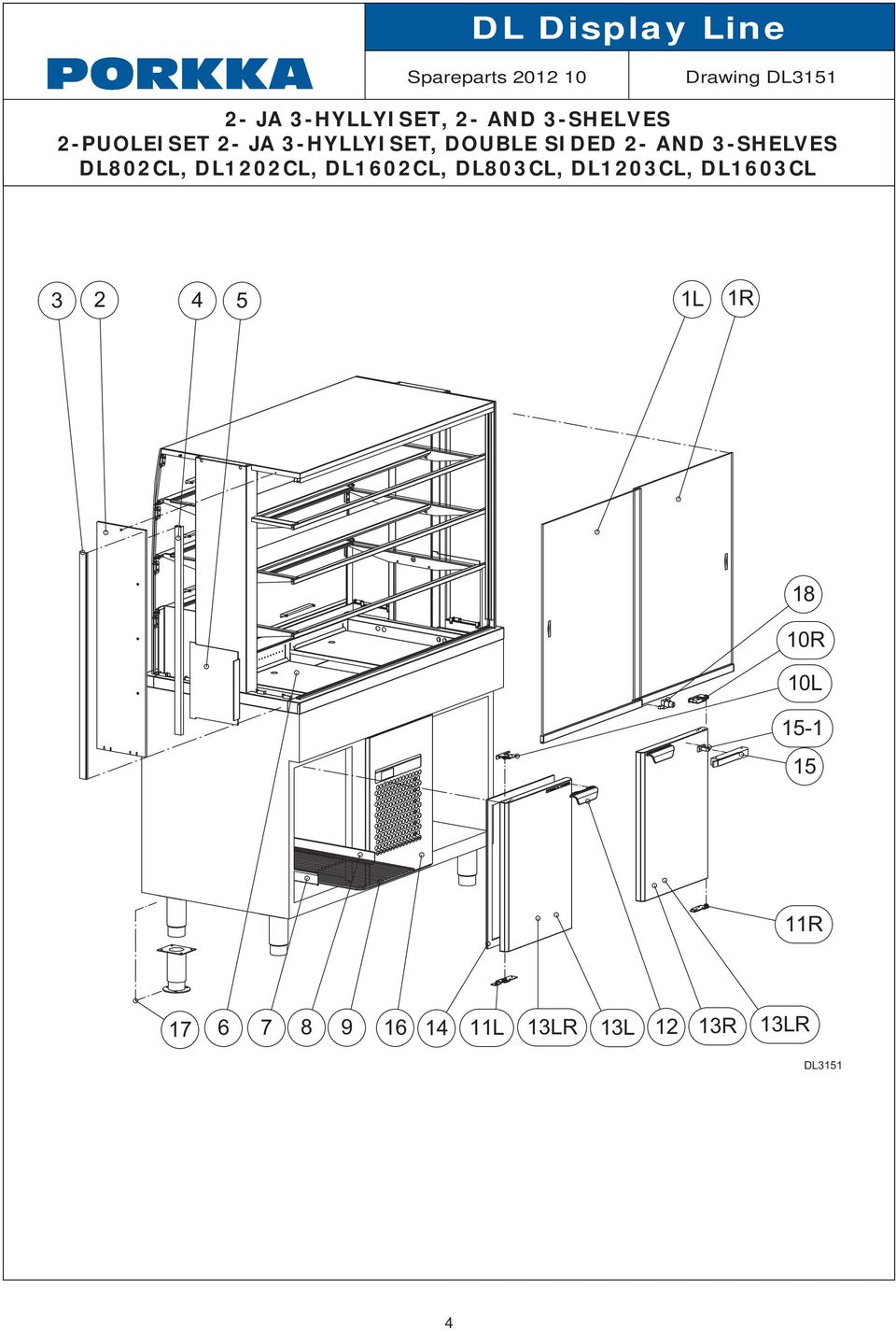 SIDED 2- AND 3-SHELVES 3 2 4 5 1L 1R 18 10R 10L