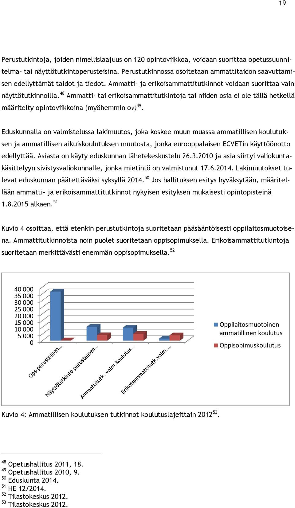 48 Ammatti- tai erikoisammattitutkintoja tai niiden osia ei ole tällä hetkellä määritelty opintoviikkoina (myöhemmin ov) 49.