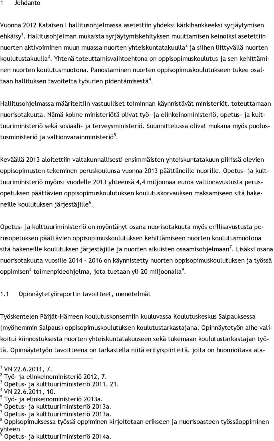 Yhtenä toteuttamisvaihtoehtona on oppisopimuskoulutus ja sen kehittäminen nuorten koulutusmuotona.