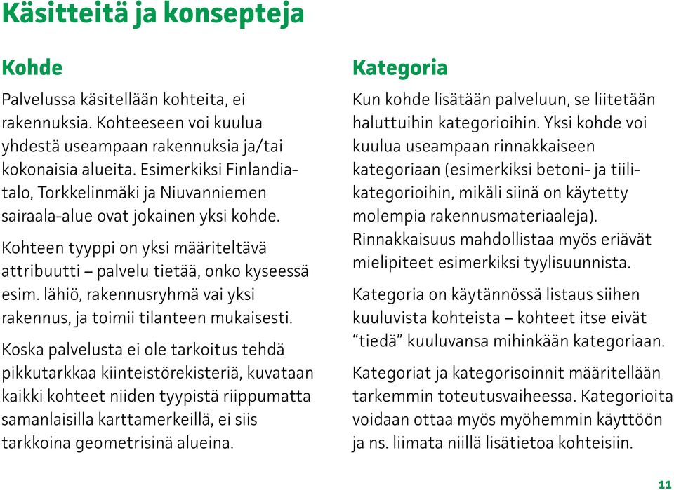 lähiö, rakennusryhmä vai yksi rakennus, ja toimii tilanteen mukaisesti.