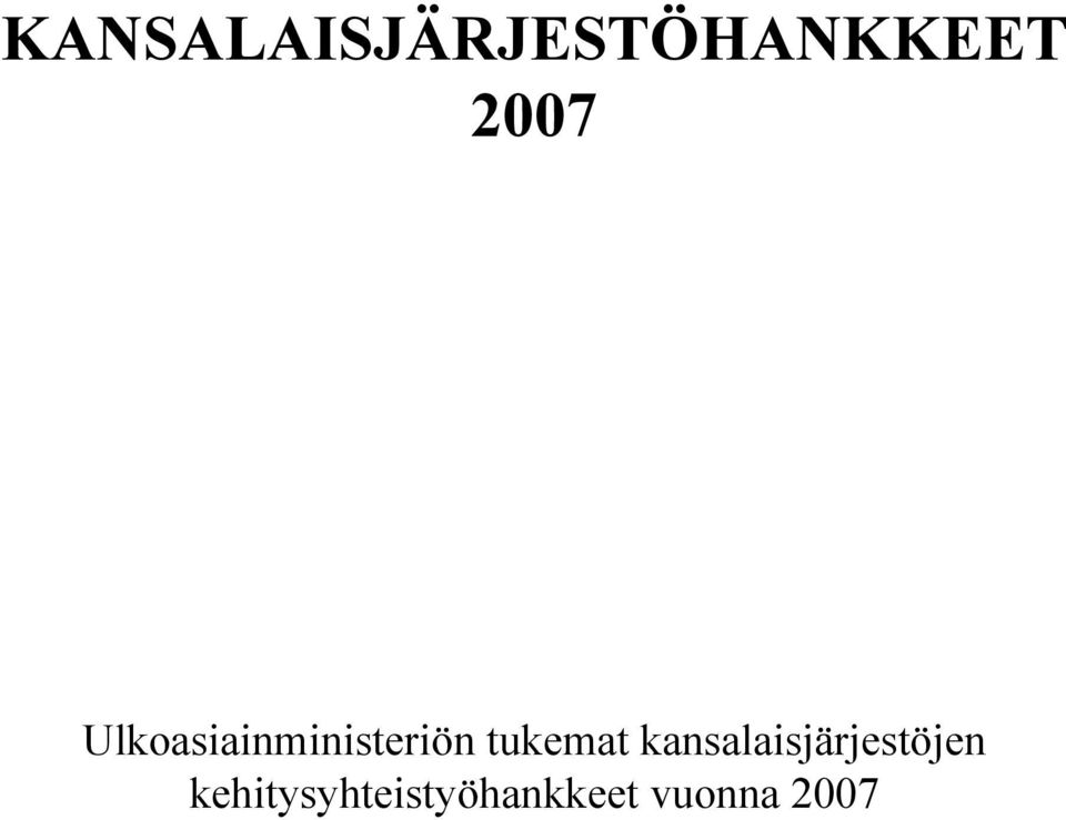 tukemat kansalaisjärjestöjen