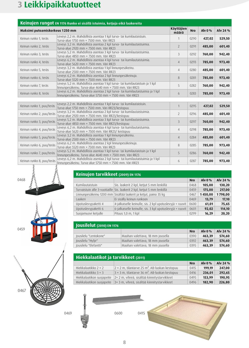 Turva-alue 1750 mm 7500 mm. Väri RR23 Leveys 3,2 m. Mahdollista asentaa 2 kpl turva- tai kumilautaistuimia. Turva-alue 2920 mm 7500 mm. Väri RR23 Leveys 5,2 m.