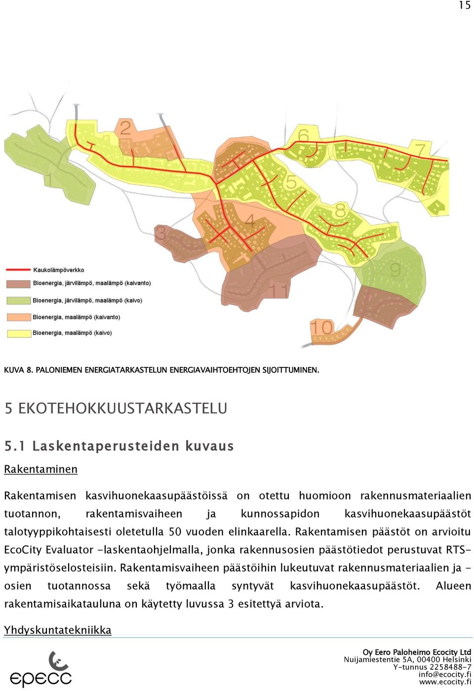 kasvihuonekaasupäästöt talotyyppikohtaisesti oletetulla 50 vuoden elinkaarella.