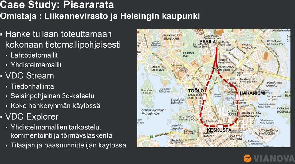 Tiedonhallinta Selainpohjainen 3d-katselu Koko hankeryhmän käytössä VDC Explorer