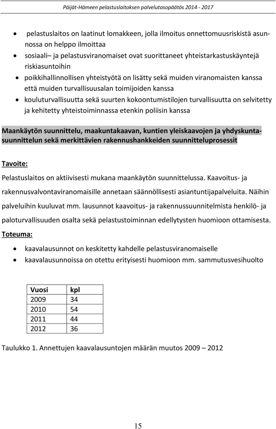 selvitetty ja kehitetty yhteistoiminnassa etenkin poliisin kanssa Maankäytön suunnittelu, maakuntakaavan, kuntien yleiskaavojen ja yhdyskuntasuunnittelun sekä merkittävien rakennushankkeiden