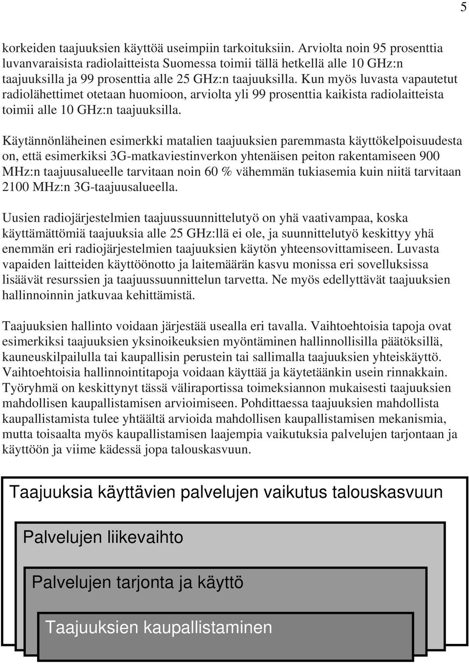 Kun myös luvasta vapautetut radiolähettimet otetaan huomioon, arviolta yli 99 prosenttia kaikista radiolaitteista toimii alle 10 GHz:n taajuuksilla.