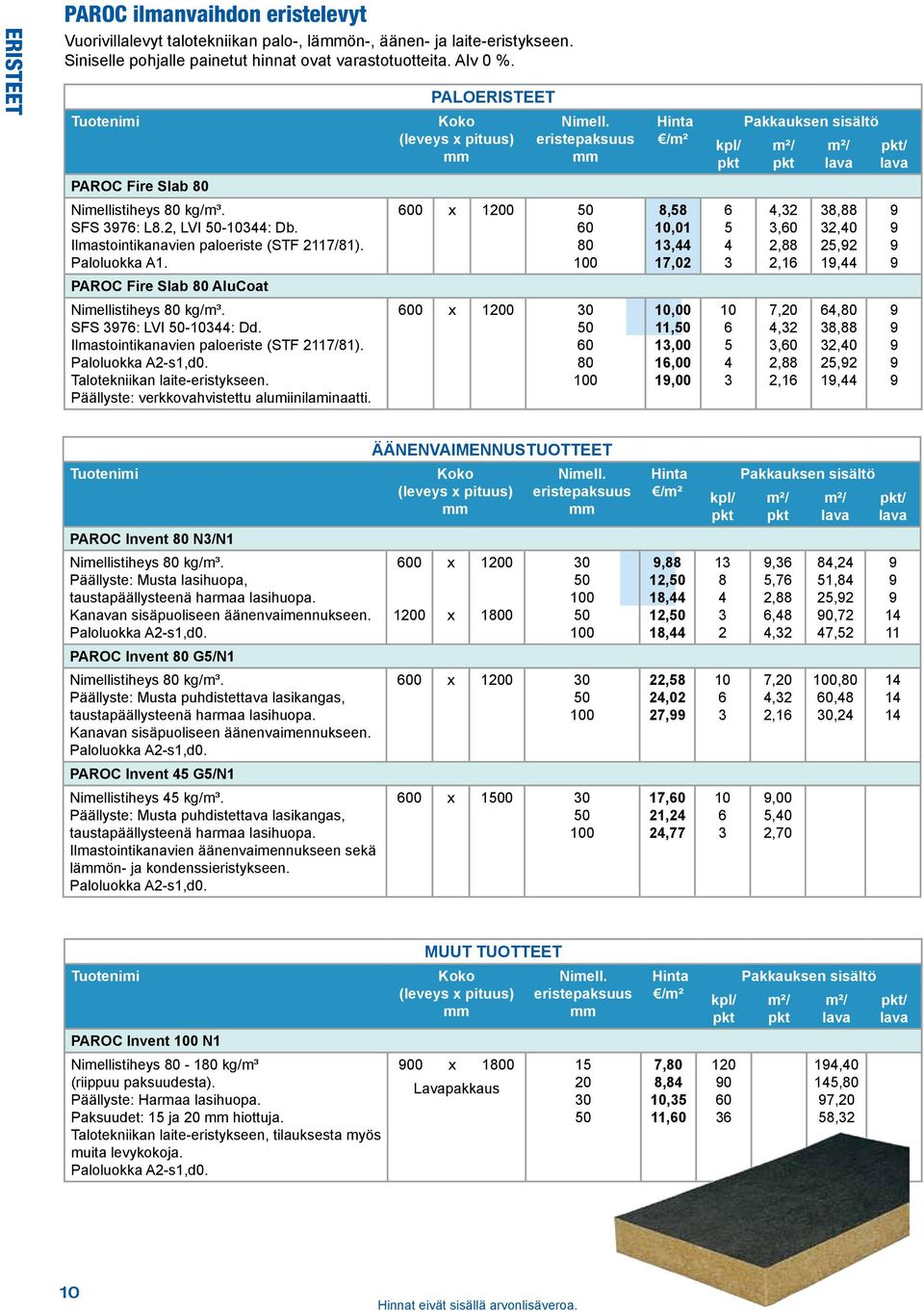 SFS 3976: LVI 0344: Dd. Ilmastointikanavien paloeriste (STF 27/8). Paloluokka A2s,d0. Talotekniikan laiteeristykseen. Päällyste: verkkovahvistettu alumiinilaminaatti.