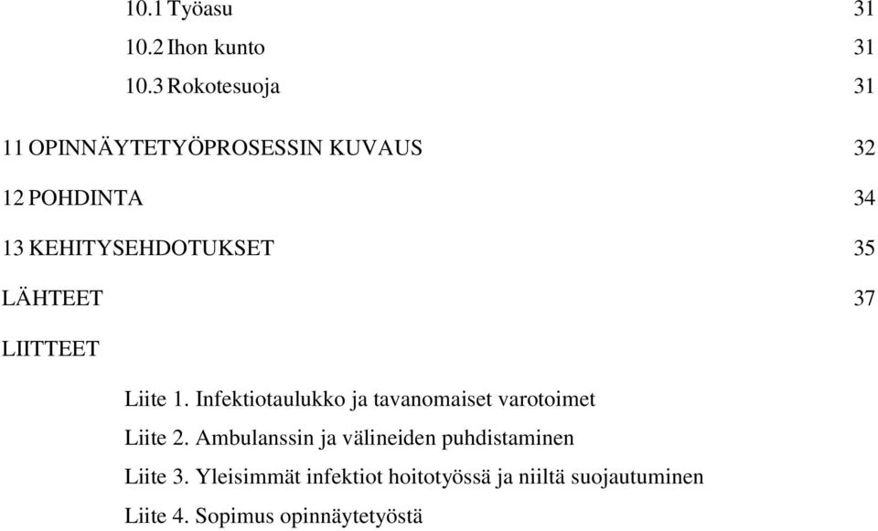 KEHITYSEHDOTUKSET 35 LÄHTEET 37 LIITTEET Liite 1.