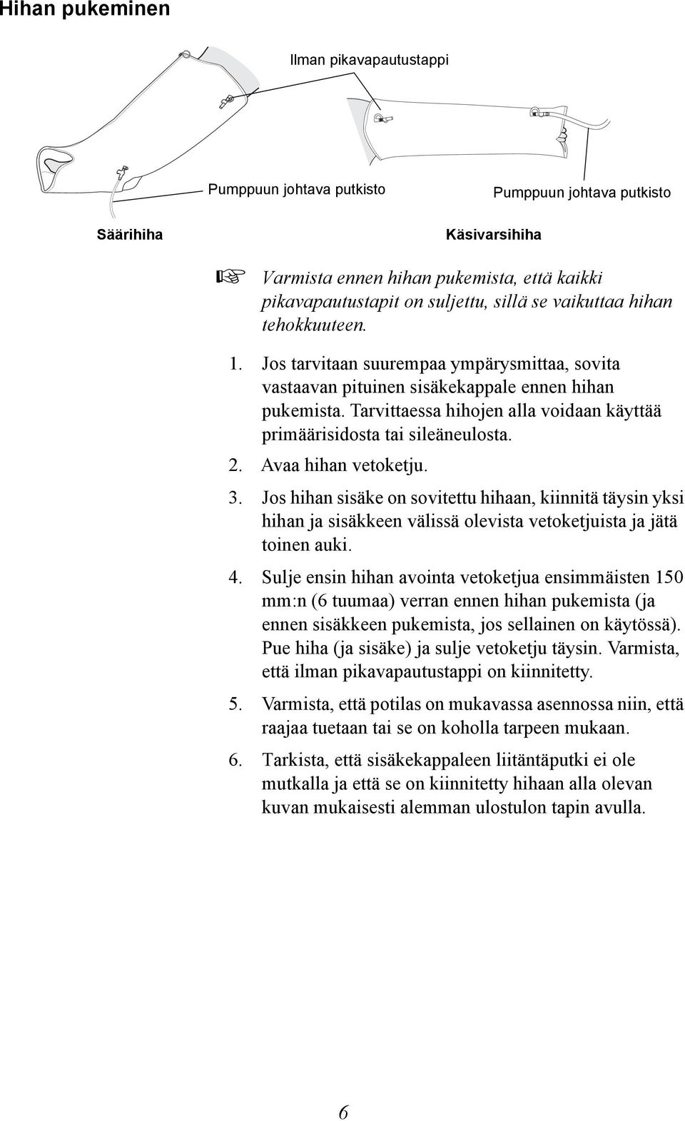 Tarvittaessa hihojen alla voidaan käyttää primäärisidosta tai sileäneulosta. 2. Avaa hihan vetoketju. 3.
