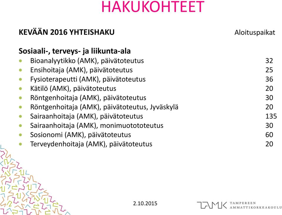 päivätoteutus 20 Röntgenhoitaja (AMK), päivätoteutus 30 Röntgenhoitaja (AMK), päivätoteutus, Jyväskylä 20
