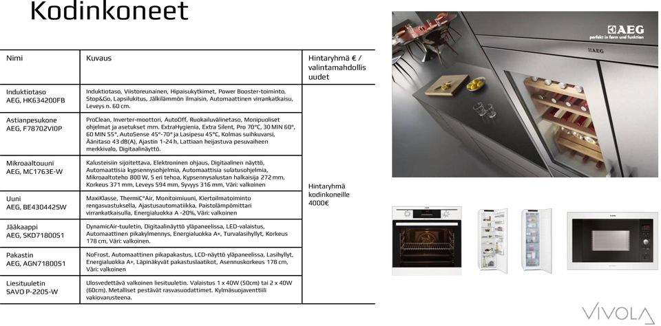 Leveys n. 60 cm. ProClean, Inverter-moottori, AutoOff, Ruokailuvälinetaso, Monipuoliset ohjelmat ja asetukset mm.