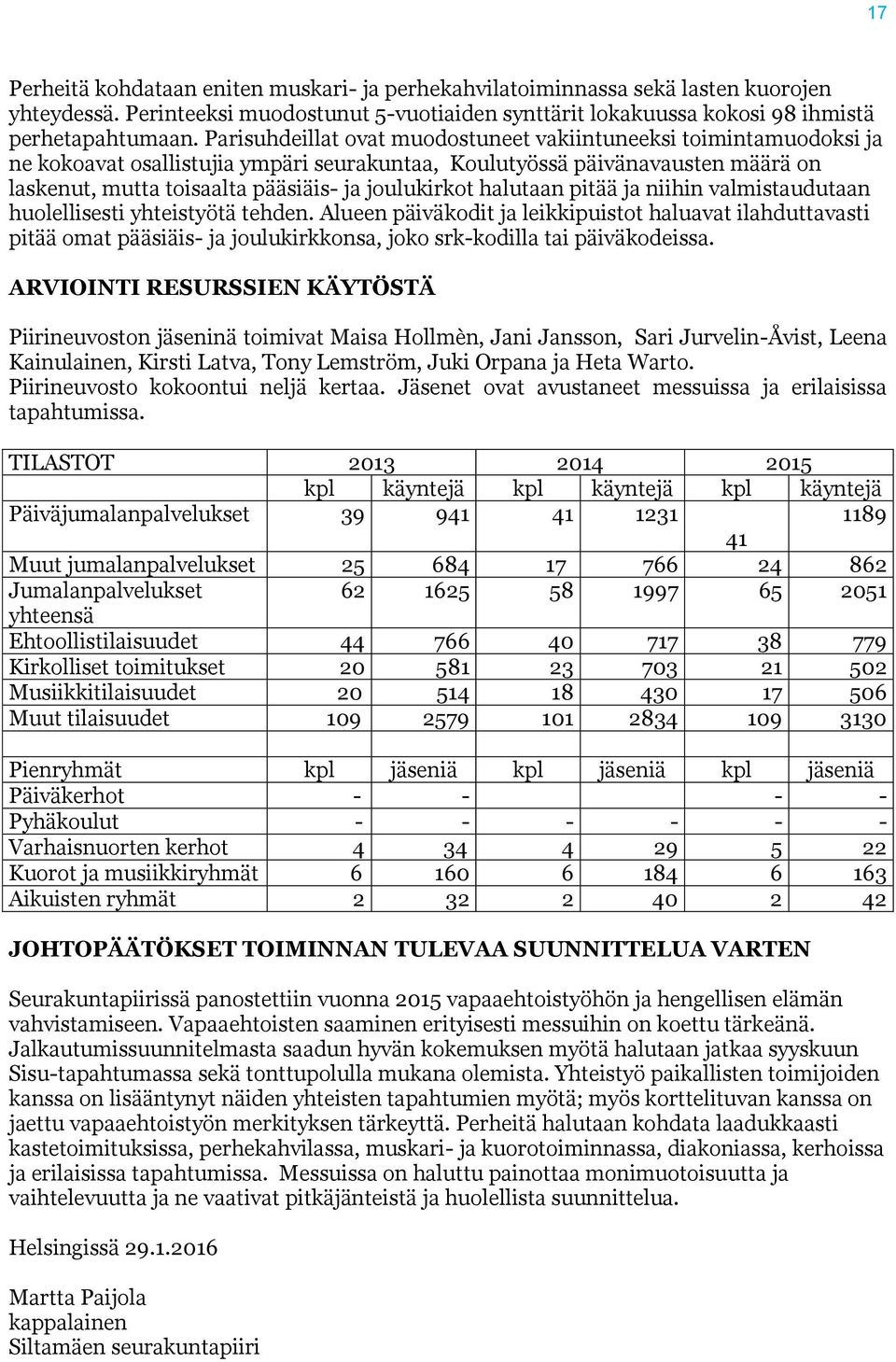 halutaan pitää ja niihin valmistaudutaan huolellisesti yhteistyötä tehden.