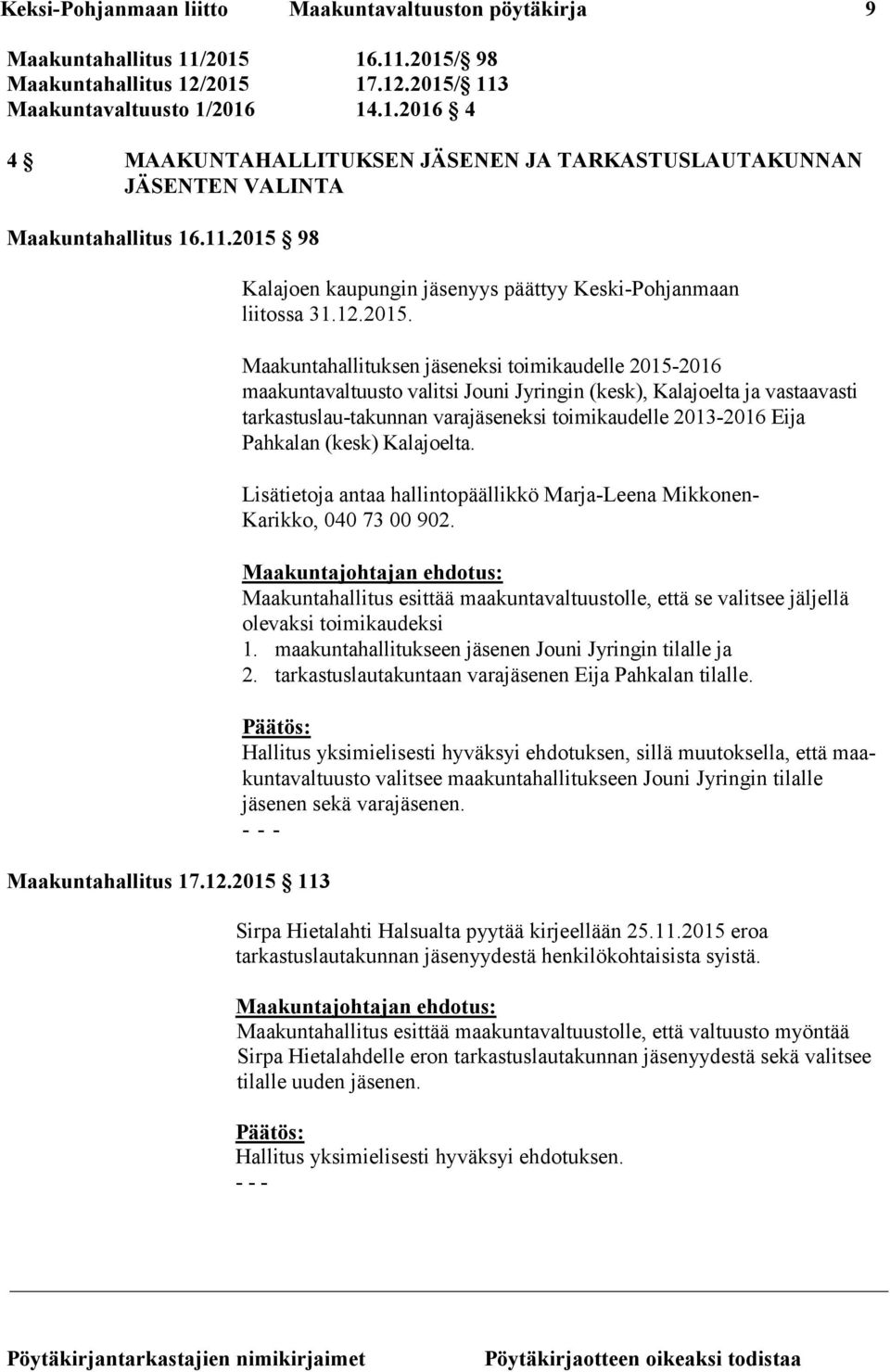 98 Maakuntahallitus 17.12.2015 