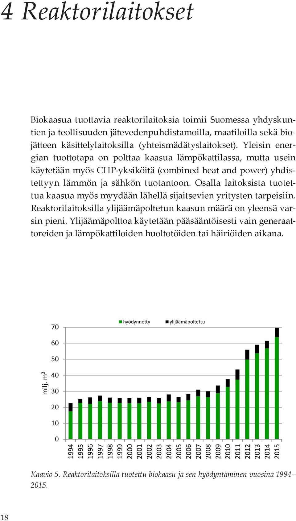 Osalla laitoksista tuotettua kaasua myös myydään lähellä sijaitsevien yritysten tarpeisiin. Reaktorilaitoksilla ylijäämäpoltetun kaasun määrä on yleensä varsin pieni.