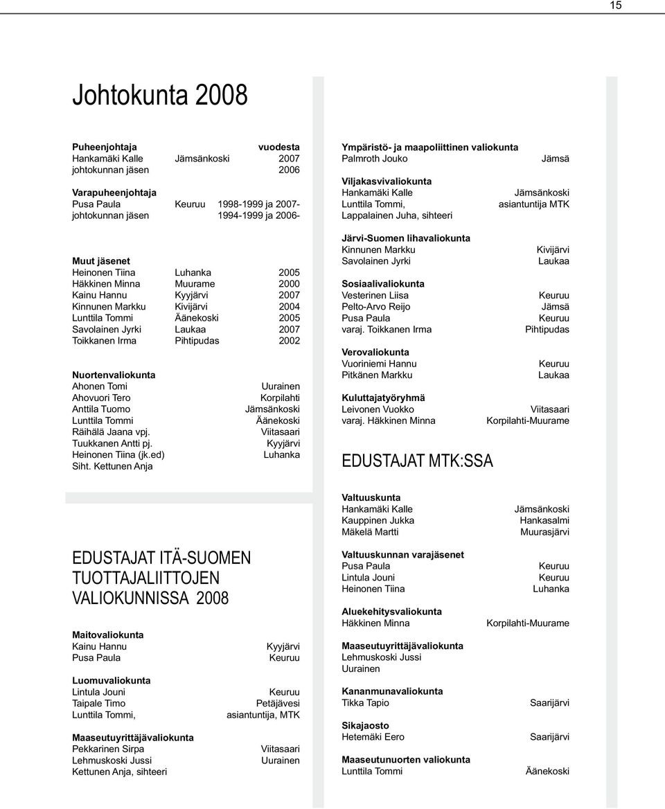 Pihtipudas 2002 Nuortenvaliokunta Ahonen Tomi Ahovuori Tero Anttila Tuomo Lunttila Tommi Räihälä Jaana vpj. Tuukkanen Antti pj. Heinonen Tiina (jk.ed) Siht.