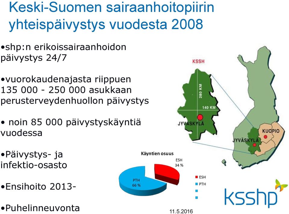 000-250 000 asukkaan perusterveydenhuollon päivystys noin 85 000