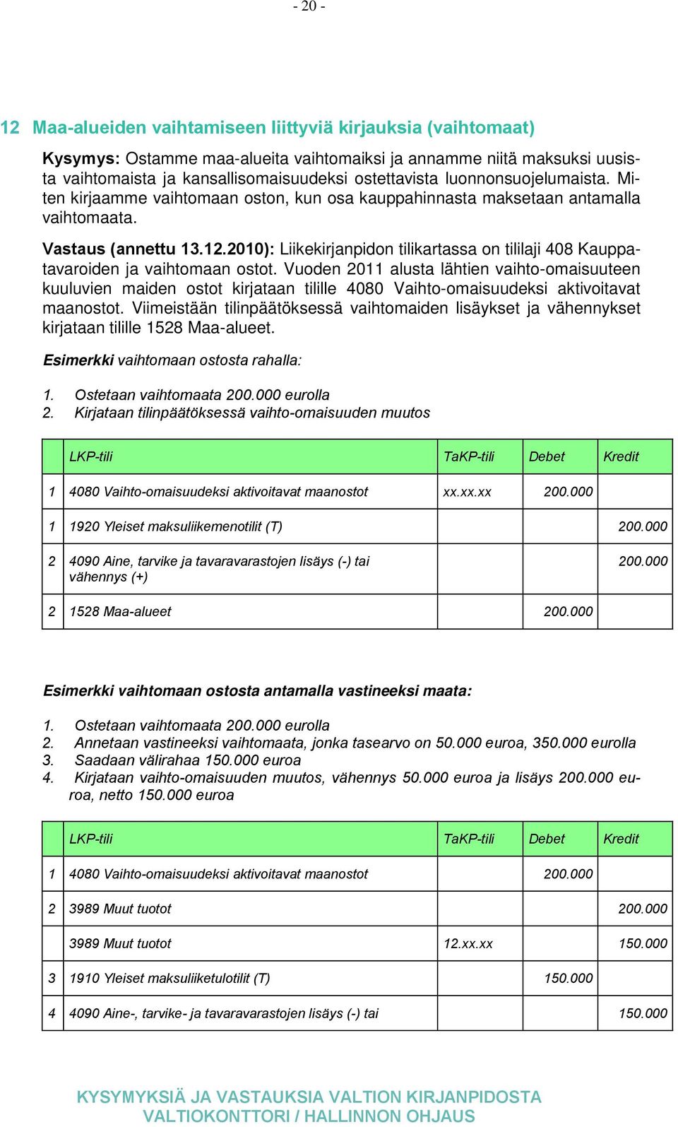 2010): Liikekirjanpidon tilikartassa on tililaji 408 Kauppatavaroiden ja vaihtomaan ostot.