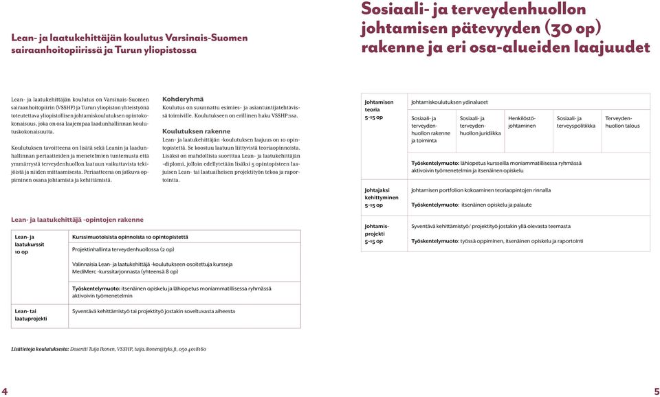laadunhallinnan koulutuskokonaisuutta.