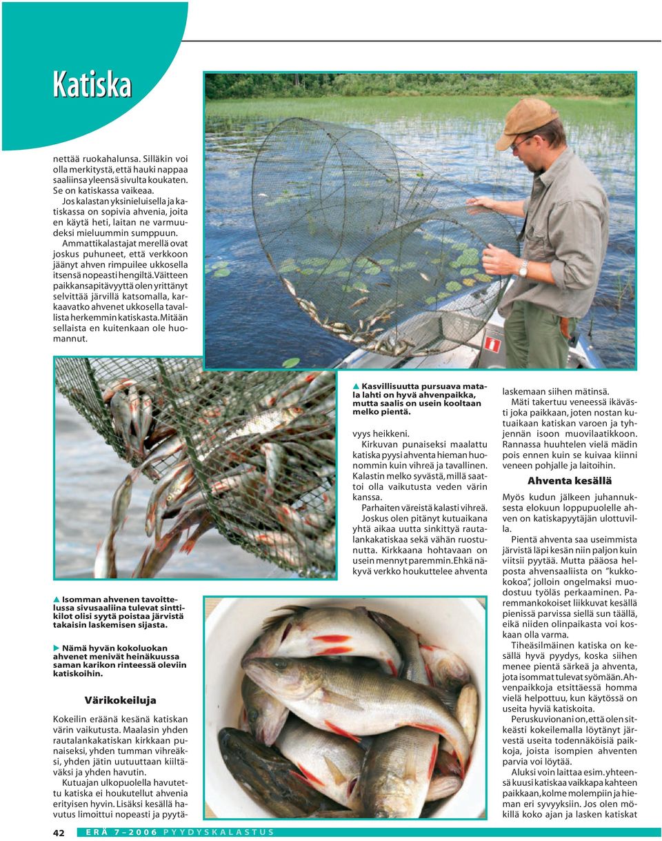 Ammattikalastajat merellä ovat joskus puhuneet, että verkkoon jäänyt ahven rimpuilee ukkosella itsensä nopeasti hengiltä.
