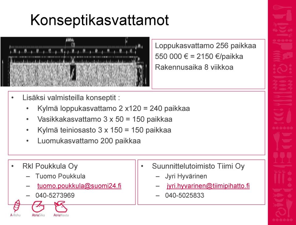 Kylmä teiniosasto 3 x 150 = 150 paikkaa Luomukasvattamo 200 paikkaa Rkl Poukkula Oy Tuomo Poukkula tuomo.
