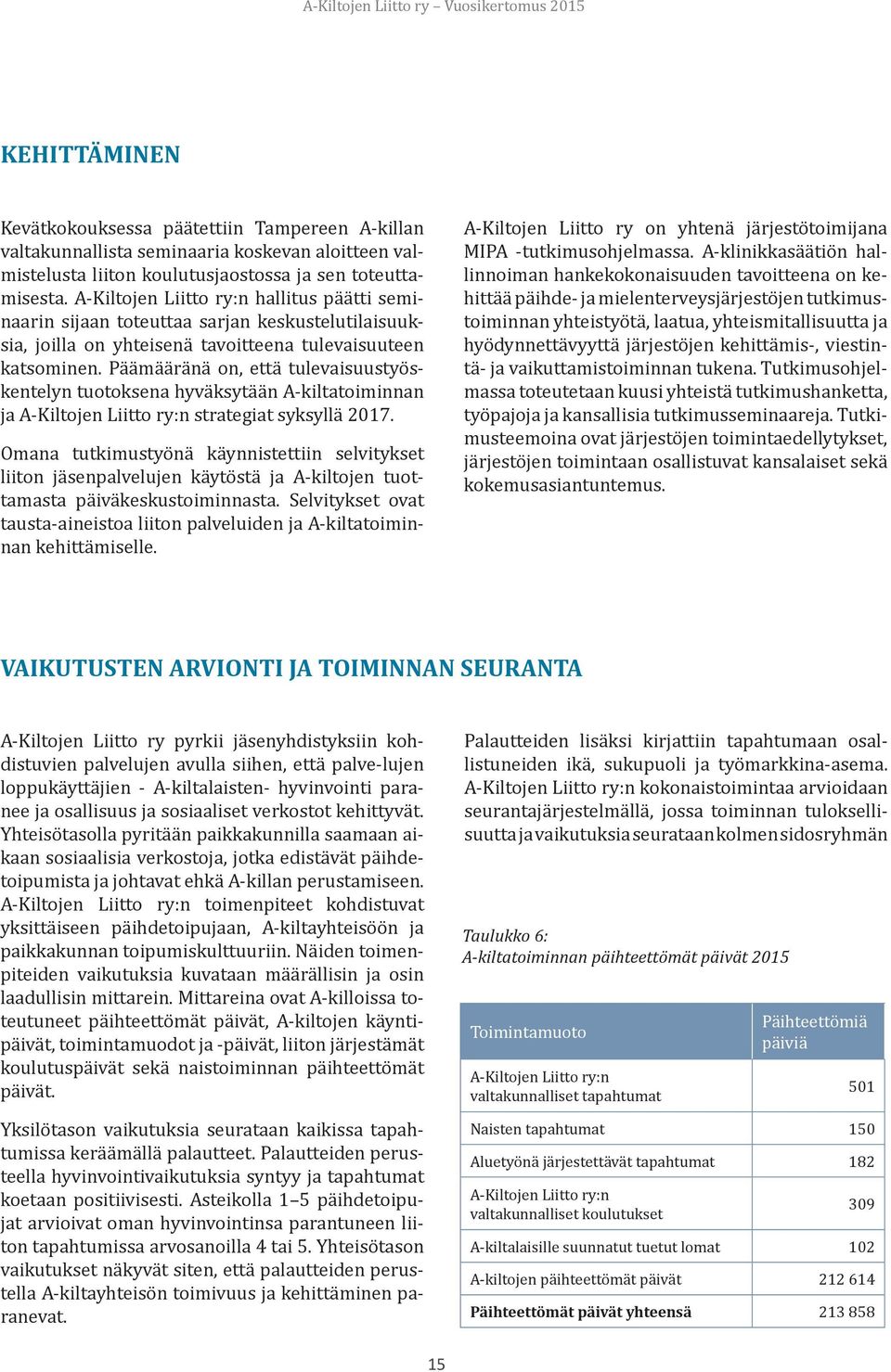 Päämääränä on, että tulevaisuustyöskentelyn tuotoksena hyväksytään A-kiltatoiminnan ja A-Kiltojen Liitto ry:n strategiat syksyllä 2017.