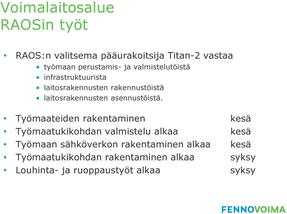 asennustöistä.