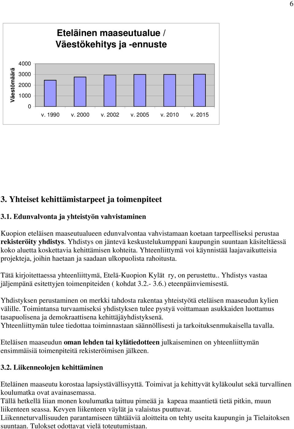 Yhdistys on jäntevä keskustelukumppani kaupungin suuntaan käsiteltäessä koko aluetta koskettavia kehittämisen kohteita.