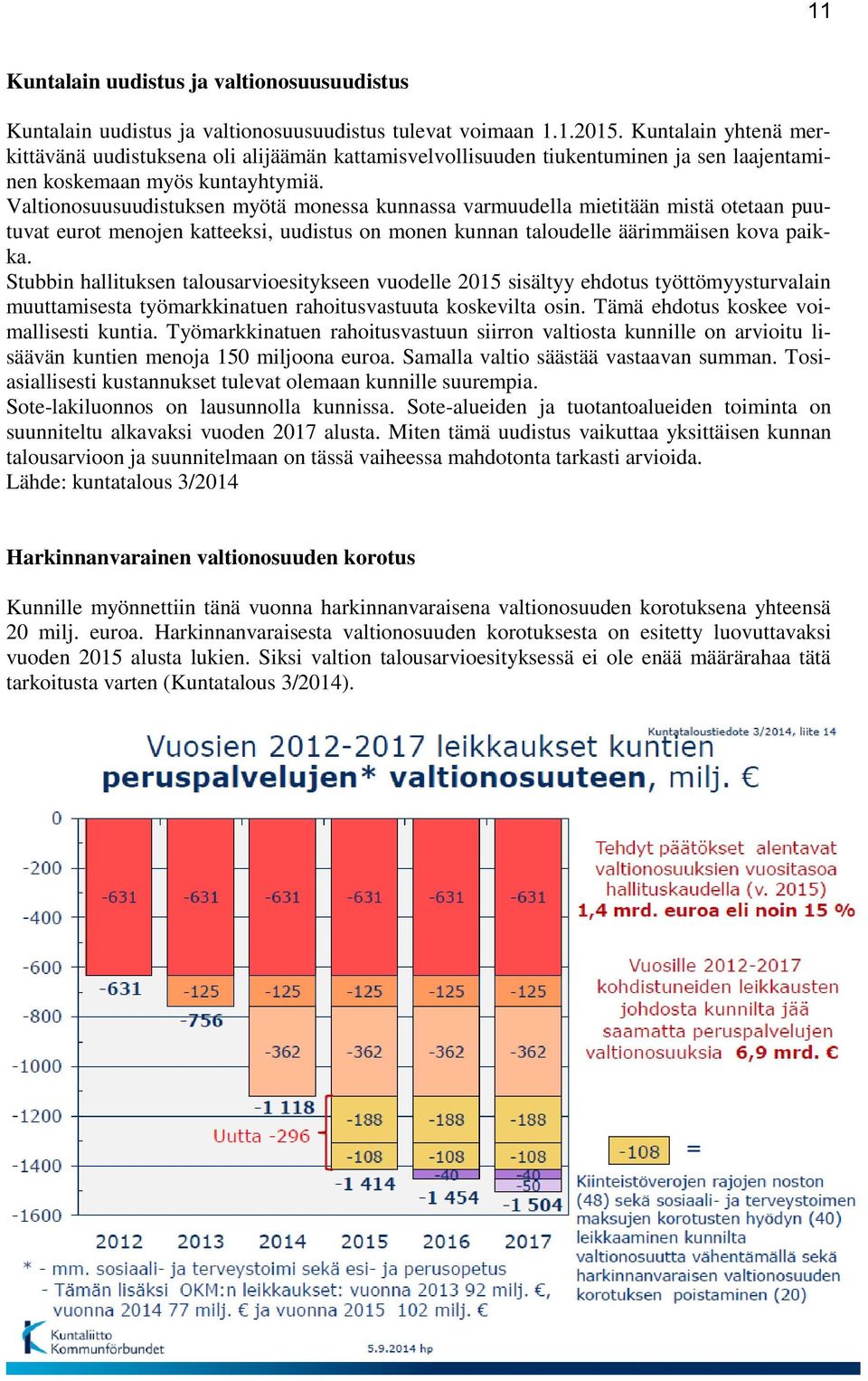 Valtionosuusuudistuksen myötä monessa kunnassa varmuudella mietitään mistä otetaan puutuvat eurot menojen katteeksi, uudistus on monen kunnan taloudelle äärimmäisen kova paikka.