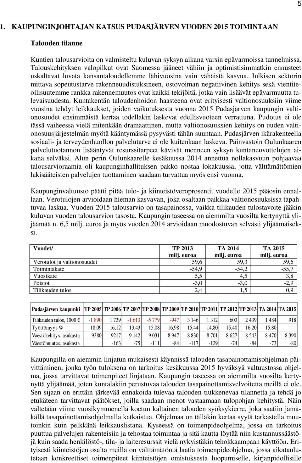 Julkisen sektorin mittava sopeutustarve rakenneuudistuksineen, ostovoiman negatiivinen kehitys sekä vientiteollisuutemme rankka rakennemuutos ovat kaikki tekijöitä, jotka vain lisäävät epävarmuutta