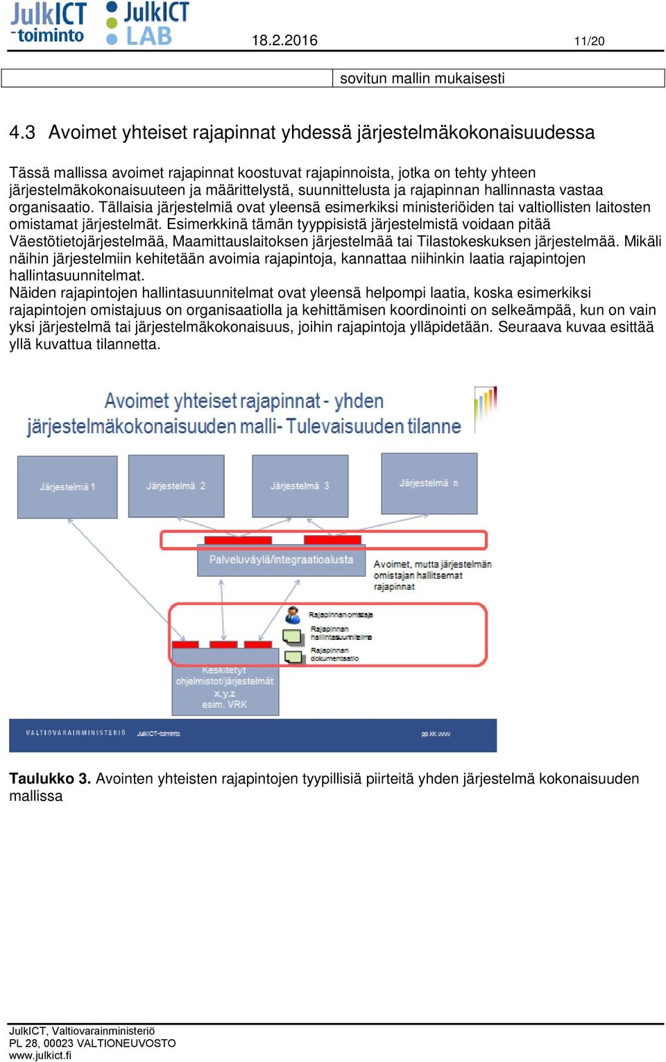 suunnittelusta ja rajapinnan hallinnasta vastaa organisaatio. Tällaisia järjestelmiä ovat yleensä esimerkiksi ministeriöiden tai valtiollisten laitosten omistamat järjestelmät.